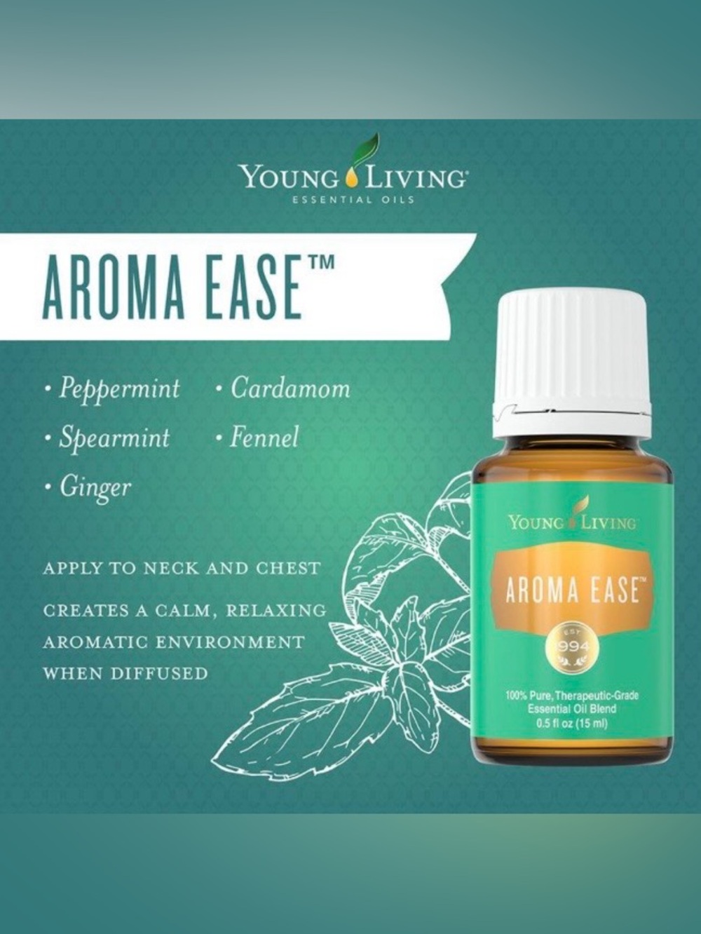 Young Living AromaEase Essential Oil Blend - 5 ml Brand New Unopened Sealed - Picture 5 of 7